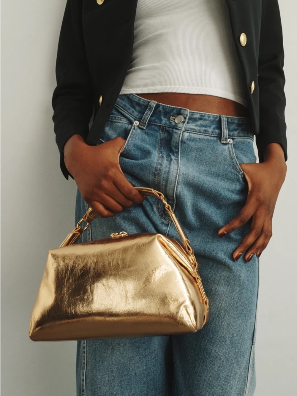 SANDRO Gold purse